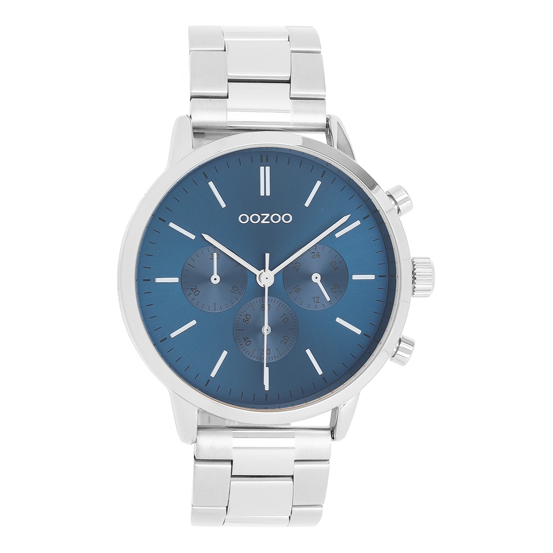 Blue coloured OOZOO watch with stainless steel clasp